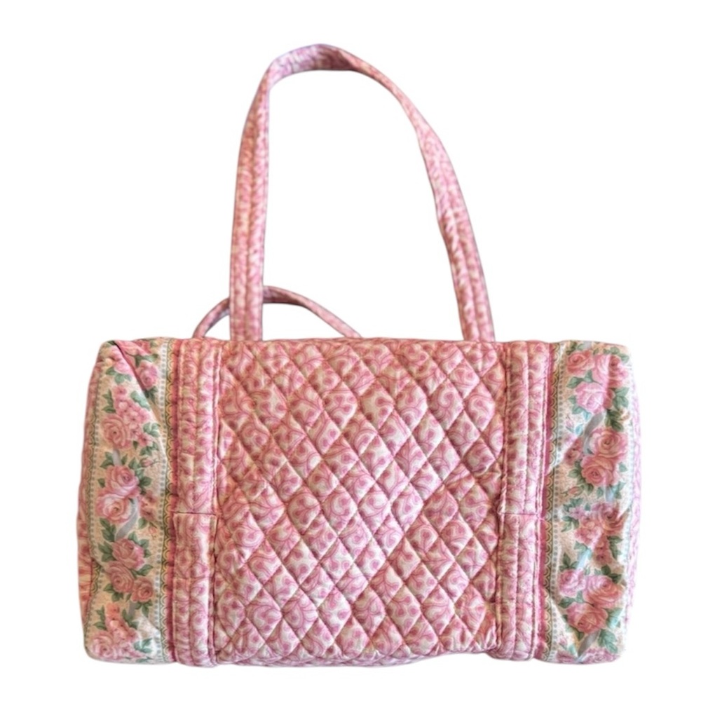 Vera Bradley Vintage 80s Pink Delft Pattern Large Folding Garment & Duffel Bags - Picture 9 of 12